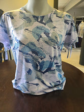 Load image into Gallery viewer, Moffi Blue Multi Print Short Sleeve Top with Silver Embellishments
