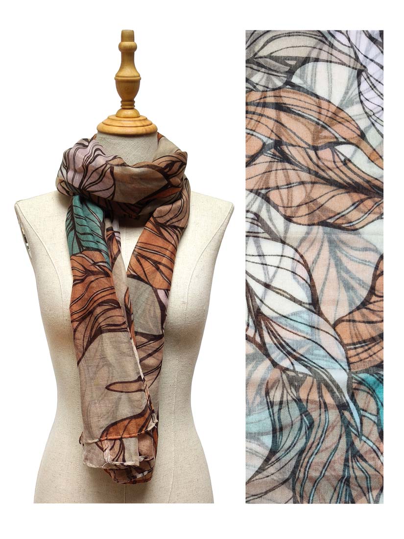 B.lush Multi Print Scarves in Khaki, Turquoise & Charcoal