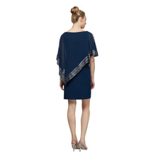 Load image into Gallery viewer, SLNY Sleeveless Shift Dress with Matching Cape
