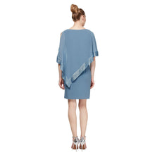 Load image into Gallery viewer, SLNY Sleeveless Shift Dress with Matching Cape
