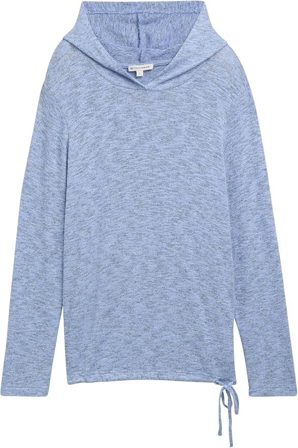 Tom Tailor Calm Blue Melange Long Sleeve T-Shirt with Hood