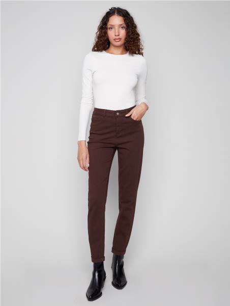 Charlie B Cuffed Hem Slim 5 Pocket Twill Pants
