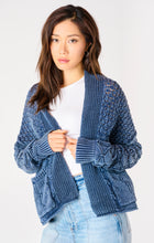 Load image into Gallery viewer, Dex Washed Indigo Long Sleeve Relaxed Fit Cardigan
