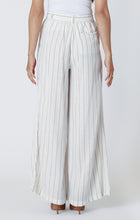 Load image into Gallery viewer, Dex Neutral Stripe Wide Leg Linen Blend Elastic Waist Pant
