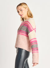 Load image into Gallery viewer, Dex Tonal Pink &amp; Grey Mix Stripe Pullover Sweater
