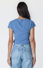 Load image into Gallery viewer, Dex Short Sleeve Round Neck Textured Tee In Cool Blue or White
