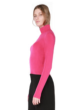 Load image into Gallery viewer, Dex Bright Hot Pink Basic Knit Cropped Turtleneck
