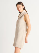 Load image into Gallery viewer, Dex Light Taupe Melange Sleeveless Turtleneck Knit Dress
