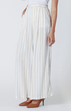 Load image into Gallery viewer, Dex Neutral Stripe Wide Leg Linen Blend Elastic Waist Pant
