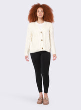 Load image into Gallery viewer, Dex Cream Cable Knit V-Neck Button Front Cardigan
