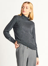 Load image into Gallery viewer, Dex Charcoal Mix Fine Knit Pullover Turtleneck Sweater
