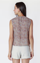 Load image into Gallery viewer, Black Tape Neutral Paisley Sleeveless Pleated Top with Cami
