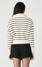 Load image into Gallery viewer, Dex Half Zip Textured Pullover Sweater in Cherry or White &amp; Black Stripe
