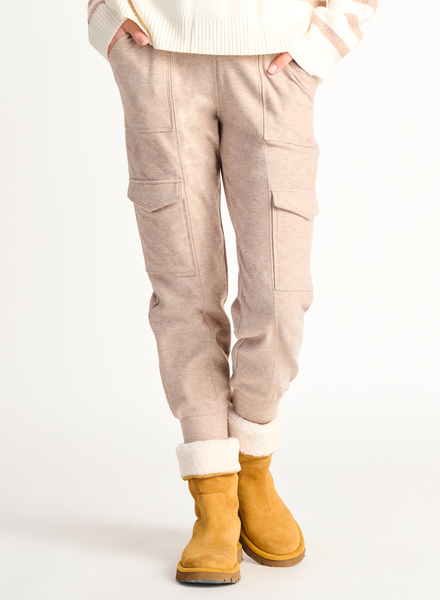 Dex Oatmeal Melange Soft Cargo Jogger with Pockets – Style Boutique