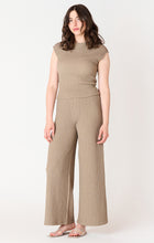 Load image into Gallery viewer, Dex Taupe Textured Flowy Pull On Wide Leg Pants
