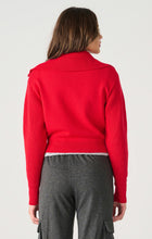 Load image into Gallery viewer, Dex Half Zip Textured Pullover Sweater in Cherry or White &amp; Black Stripe
