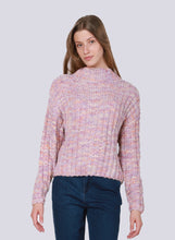 Load image into Gallery viewer, DexTextured Stitch Mock Neck Pullover Sweater in Soft Rainbow or Light/Dark Grey
