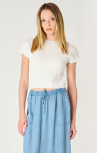 Load image into Gallery viewer, Dex Short Sleeve Round Neck Textured Tee In Cool Blue or White
