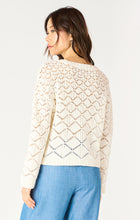 Load image into Gallery viewer, Dex Ecru Long Sleeve Round Neck Crochet Sweater
