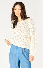 Load image into Gallery viewer, Dex Ecru Long Sleeve Round Neck Crochet Sweater
