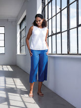 Load image into Gallery viewer, Alison Sheri Round Neck Sleeveless Cotton Top in Cobalt or White

