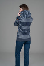 Load image into Gallery viewer, Wanakome Hera Zip Front Hoodie in Navy Stripe
