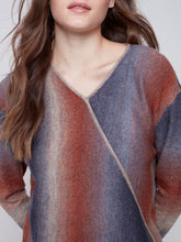 Load image into Gallery viewer, Charlie B Port V-Neck Wrap Front Sweater With Ombré Color Knit
