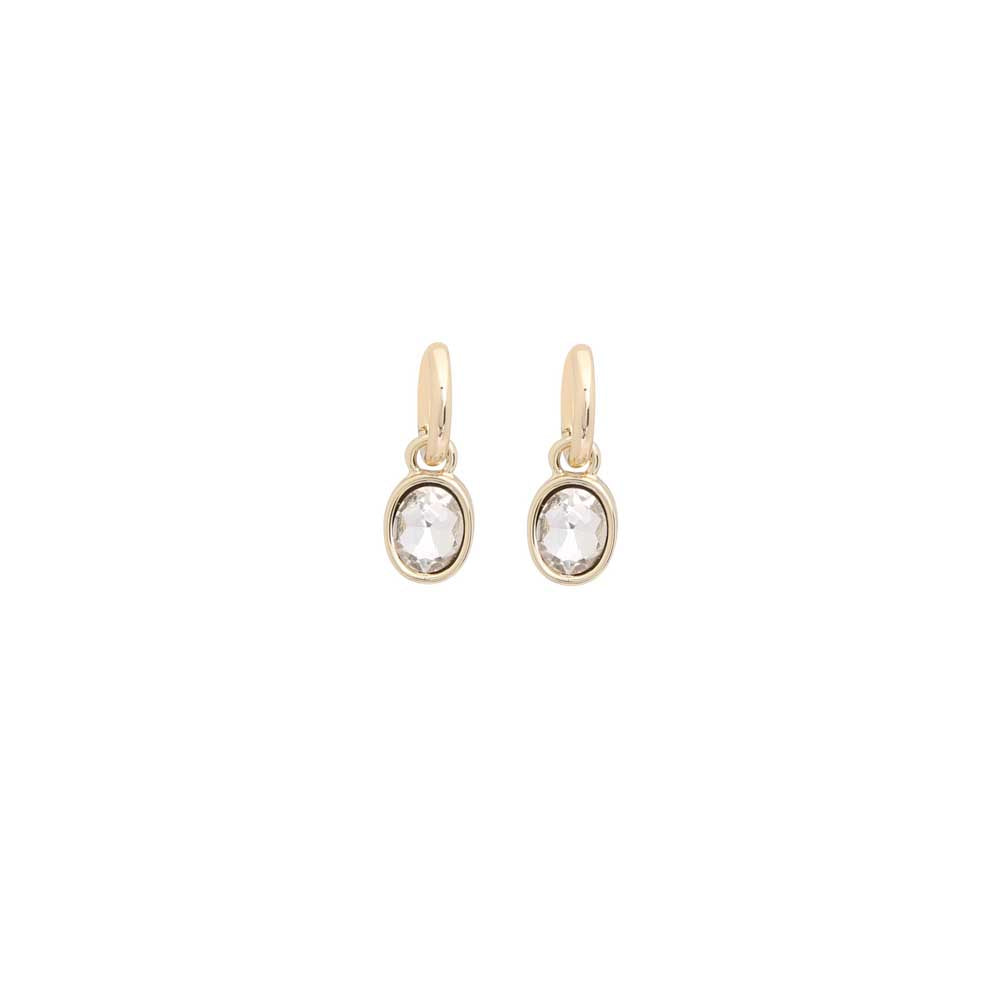 Merx Gold Circle & Drop Crystal Earrings