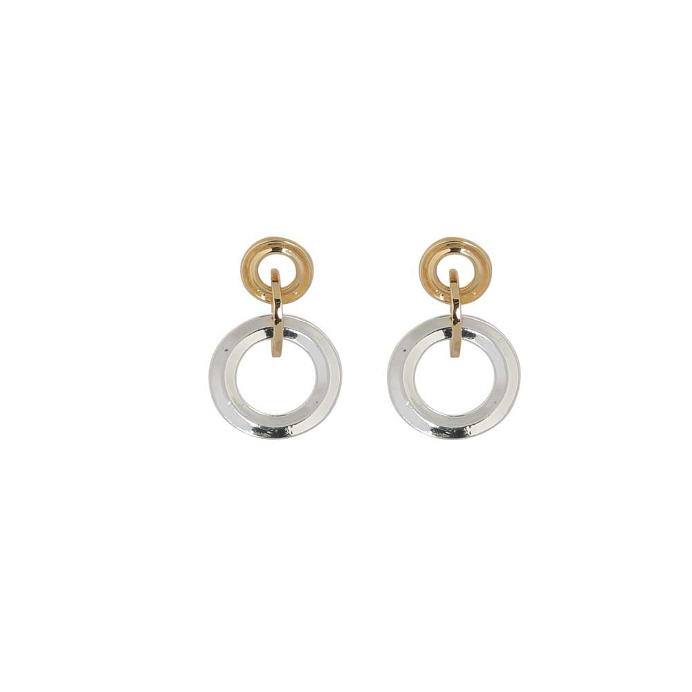 Merx Silver & Gold Multiple Circle Earrings