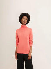 Load image into Gallery viewer, Tom Tailor Basic Knit Turtleneck Sweater in Sublime Teal Blue or Smooth Papaya Red
