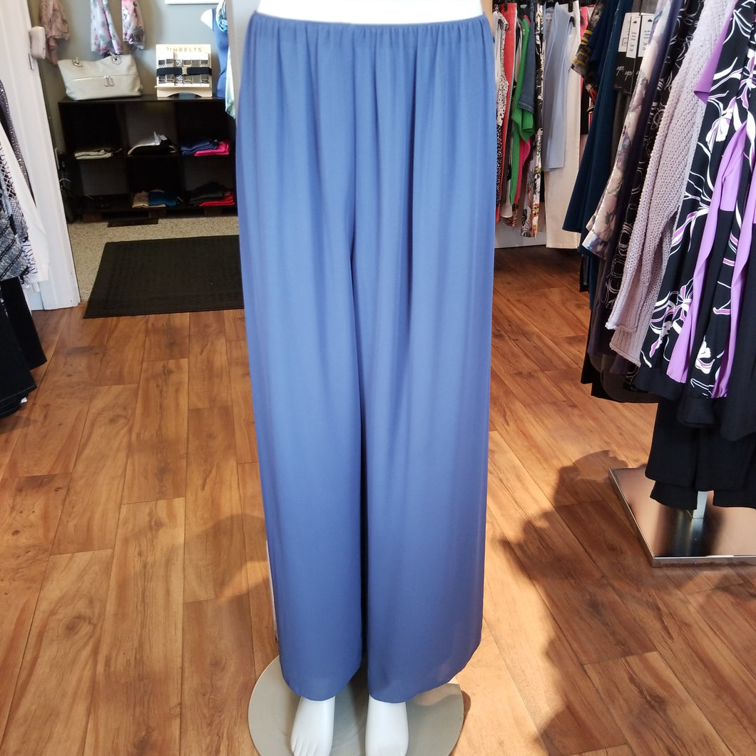 Alex Evenings Blue Voilet Basic Straight Leg Pull on Pant with Chiffon Overlay