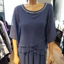 Load image into Gallery viewer, Alex Evenings Blue Violet Layer Top with Beaded Neckline Trim
