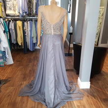 Load image into Gallery viewer, Grey Gown with Sequined Beaded Bodice
