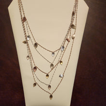 Load image into Gallery viewer, Merx Sofistica Bronze, Gold, Silver &amp; Copper Multi Strand Leaf Necklace
