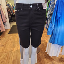 Load image into Gallery viewer, Simon Chang Denim High Waist Stretch Bermuda Shorts in Black, Wind Chime, Rose or White
