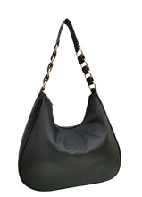 Load image into Gallery viewer, B.lush Black Hobo Bag with Metal Detail
