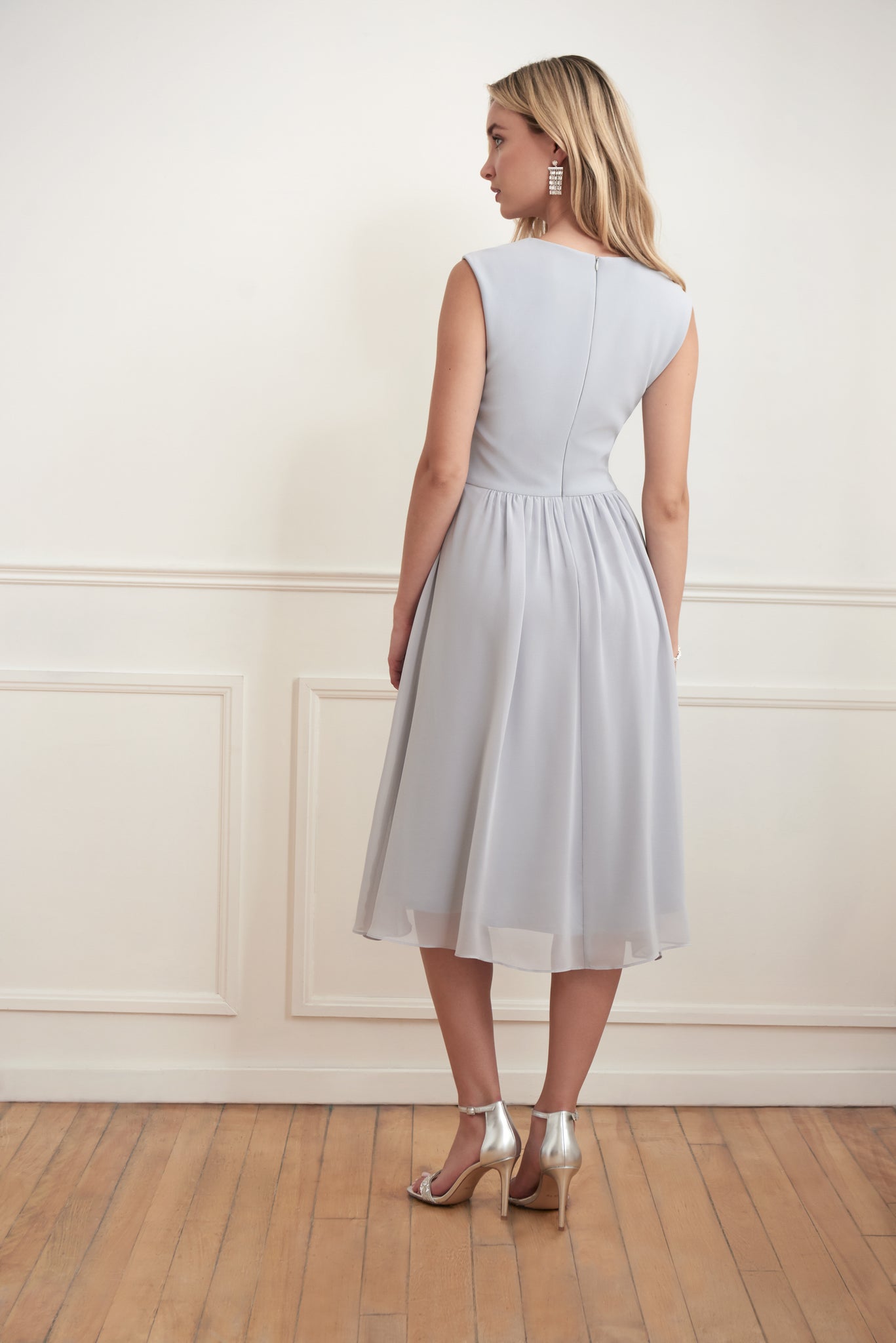 Joseph Ribkoff Sleeveless Full Skirt Dress with Tie Waist – Style Boutique