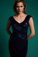Load image into Gallery viewer, Joseph Ribkoff Short Sleeveless Midnight Blue V-Neck Dress
