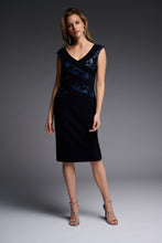 Load image into Gallery viewer, Joseph Ribkoff Short Sleeveless Midnight Blue V-Neck Dress
