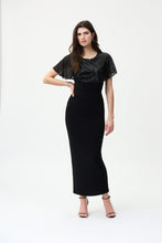 Load image into Gallery viewer, Joseph Ribkoff Black Top with Black Sequined Short Cape
