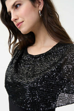 Load image into Gallery viewer, Joseph Ribkoff Black Top with Black Sequined Short Cape
