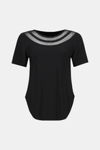 Load image into Gallery viewer, Joseph Ribkoff Round Contour Neck Short Sleeve Black Tunic Top
