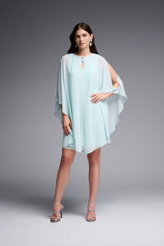 Short Dress w/ Ruffle Sleeve & Criss Cross Back by Elan - Blue Floral Santa  Fe - Miss Monroe Boutique