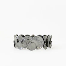 Load image into Gallery viewer, Caracol Textured Metal Flat Discs Stretch Bracelet in Rose Gold or Silver
