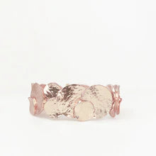 Load image into Gallery viewer, Caracol Textured Metal Flat Discs Stretch Bracelet in Rose Gold or Silver
