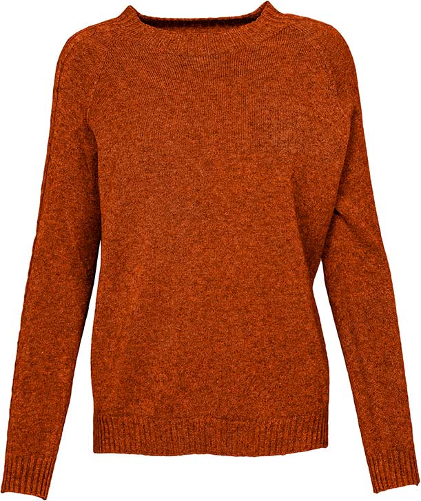 Bolide Rust Long Sleeve Crew Neck Knit Pullover Sweater