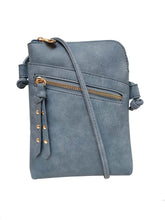 Load image into Gallery viewer, B.lush Crossbody Purse with Two Front Pockets in Ocean Blue, Black or Pink

