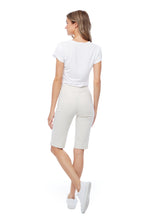 Load image into Gallery viewer, UP! Long Slim Fit Pull On Beige Linen Shorts
