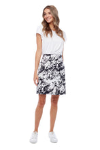 Load image into Gallery viewer, UP! Black &amp; White Splash Print Pull On Skort with Pockets
