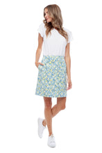 Load image into Gallery viewer, UP! Blue &amp; Yellow Speckle Print Pull On Skort with Pockets
